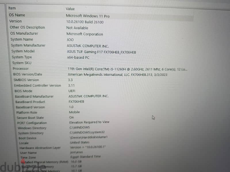 laptop Gaming Asus tuff f17 4