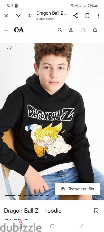 Dragon ball c&a . . hoodie  for boys from spain