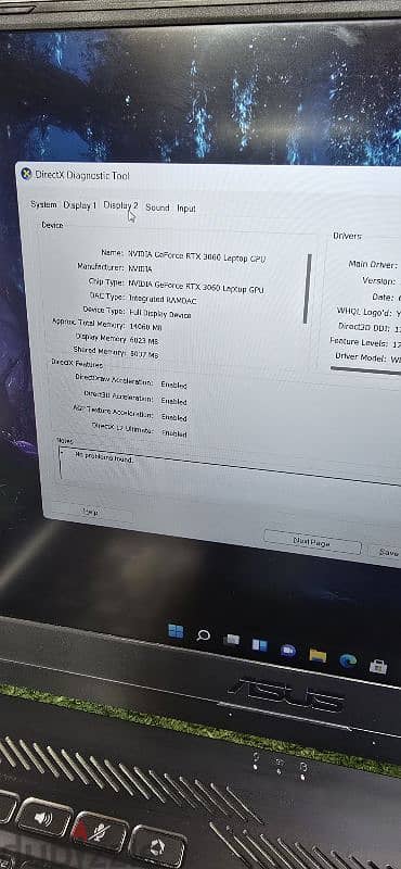 Asus tuff F15 i7 11H NVIDIA RTX 3060 كسر زيور 7