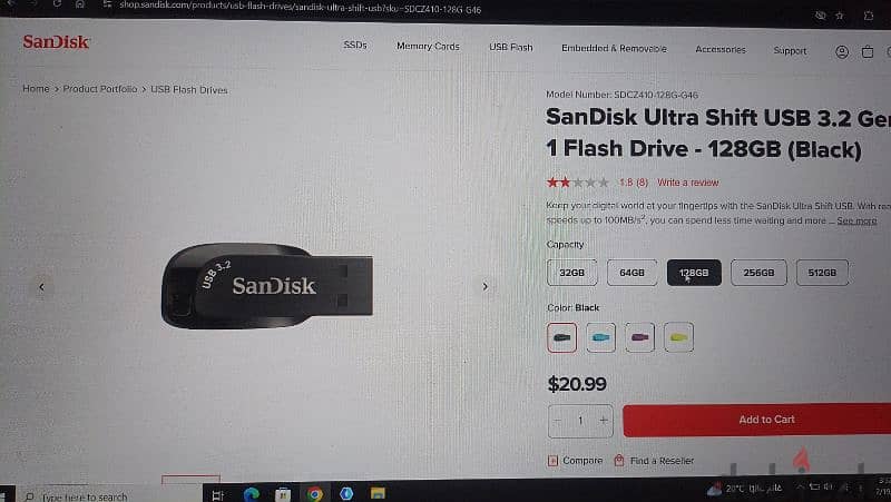 SanDisk Ultra Shift USB 3.0 128GB  جديده بأقل من سعرها ب 50ج 1