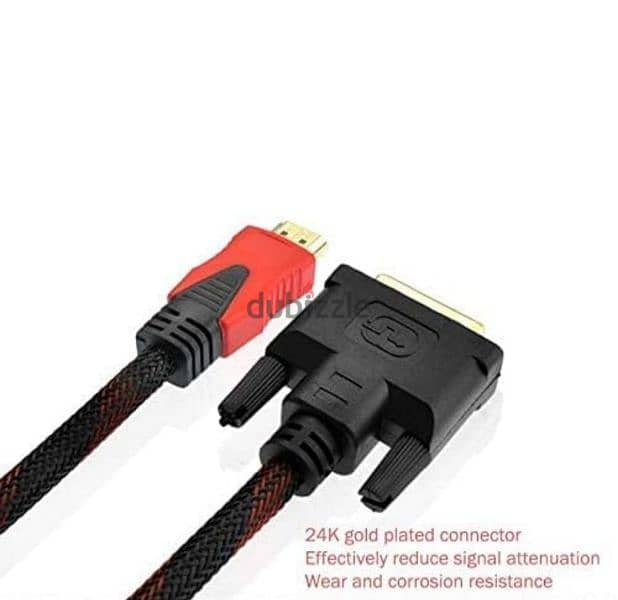 كابل HDMI TO DVI لأجهزة الكمبيوتر والشاشات والرسيفرات 2