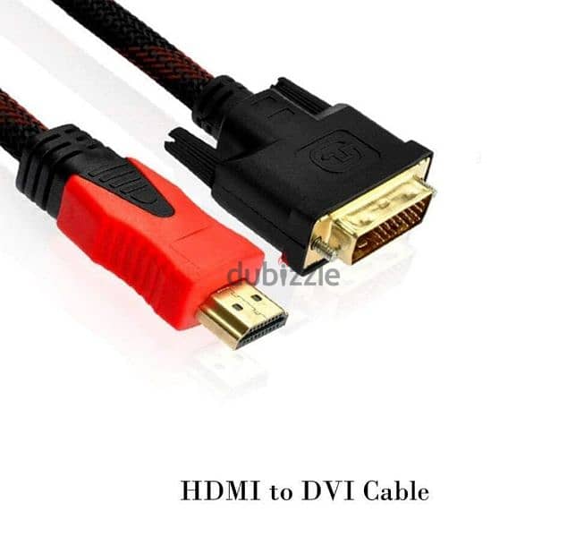 كابل HDMI TO DVI لأجهزة الكمبيوتر والشاشات والرسيفرات 5