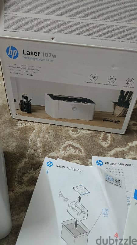 طابعة  printer hp ليزر 107w شبه جديدة 1