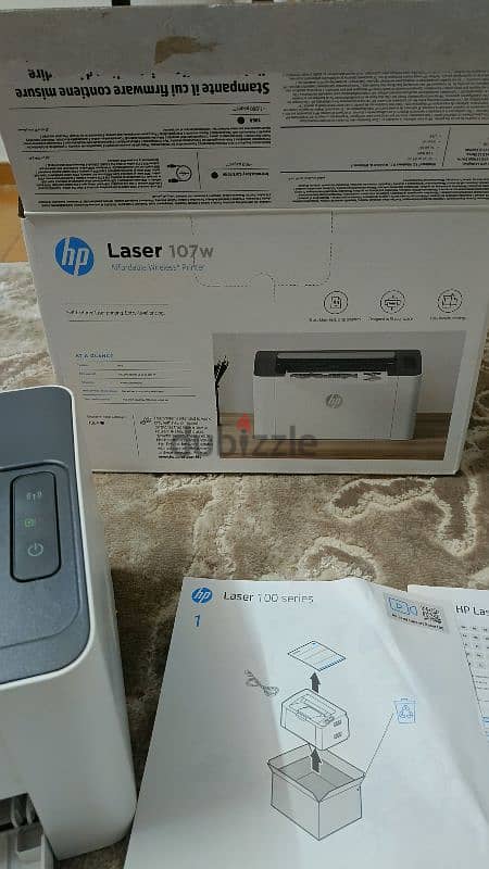 طابعة  printer hp ليزر 107w شبه جديدة 2