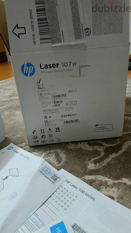 طابعة  printer hp ليزر 107w شبه جديدة 4