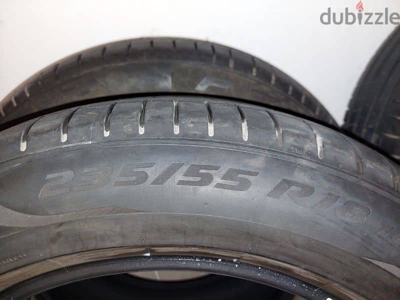 4 used tyres 235/55 R18 ٤ اطارات بيريلى مقاس ١٨ حالة ممتازة 1