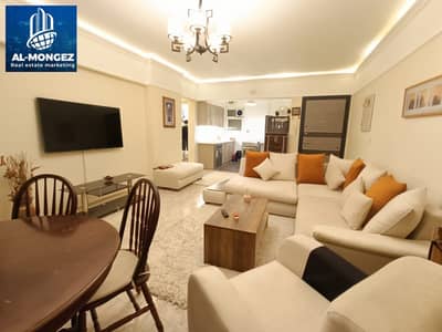 Furnished apartment for rent with private garden, 90 sqm, in Al-Rehab, First Settlement