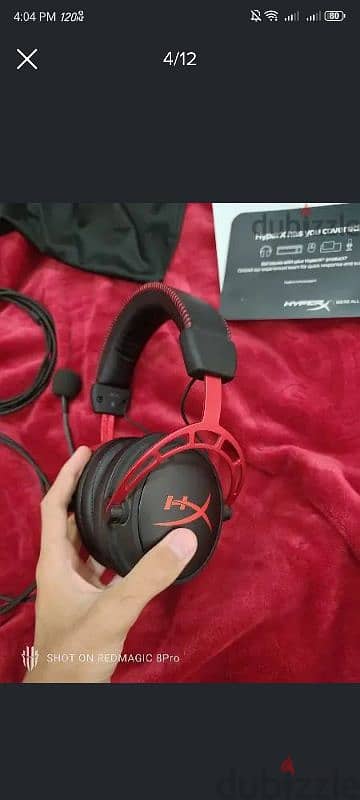 hyper x cloud alpha  سماعة جيمين هايبر اكس حالة زي الجديدة 0