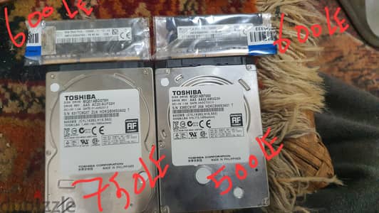 Labtop hard disks 599gb & 750gb and ram 8gb