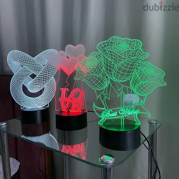 ديكور عصري 3D Acrylic مع 16 لون LED وتحكم من برنامج 0