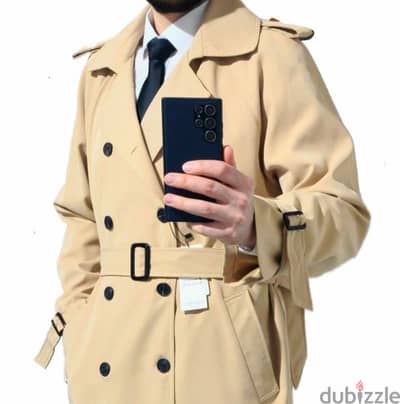 بالطو رجالي إيطالي التصميم trench coat جديد بالتيكيت، من 90 - 105 كيلو