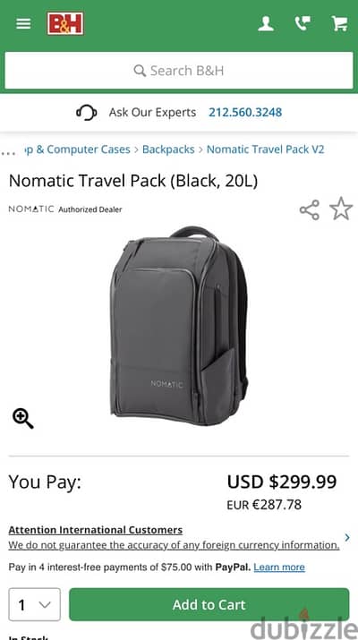 Nomatic Travel Pack (Black, 20L)