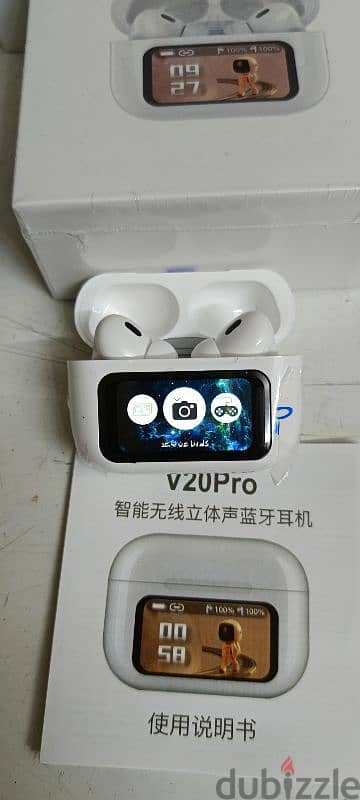 سماعه ومنها ساعه تليفون V20pro original فنفس الوقت ليها ابلكيشن 6مايك 1