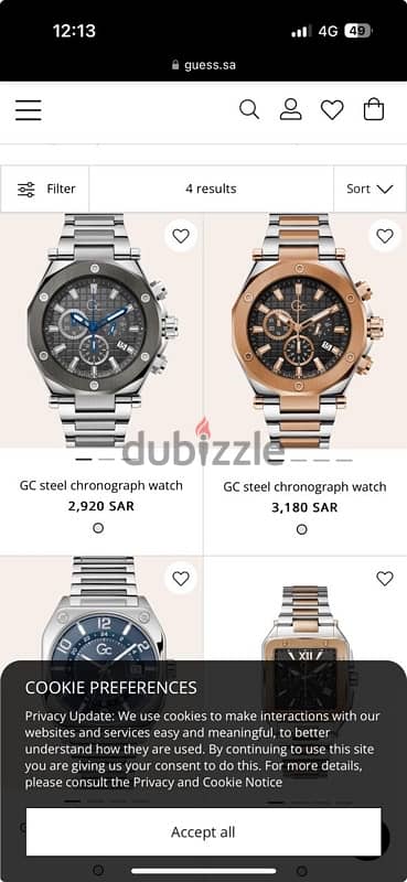 Guess Collection Steel Chronograph Watch 3