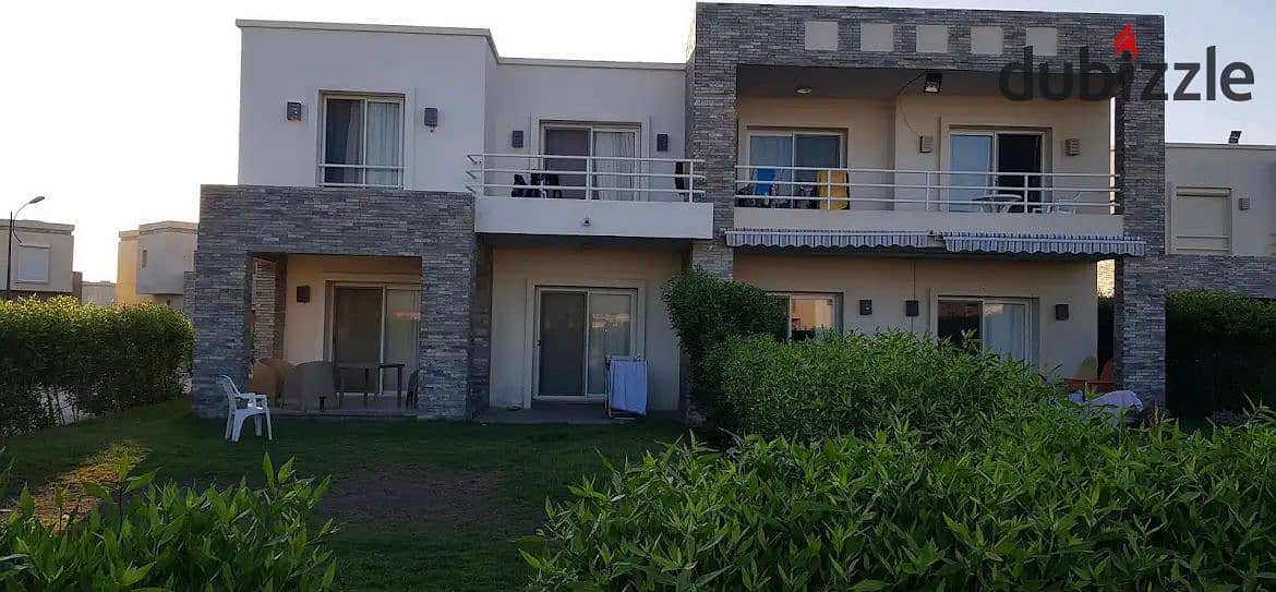 Villa for sale, fully finished, with air conditioners, directly on the sea, in the North Coast, in AMWAJ 0