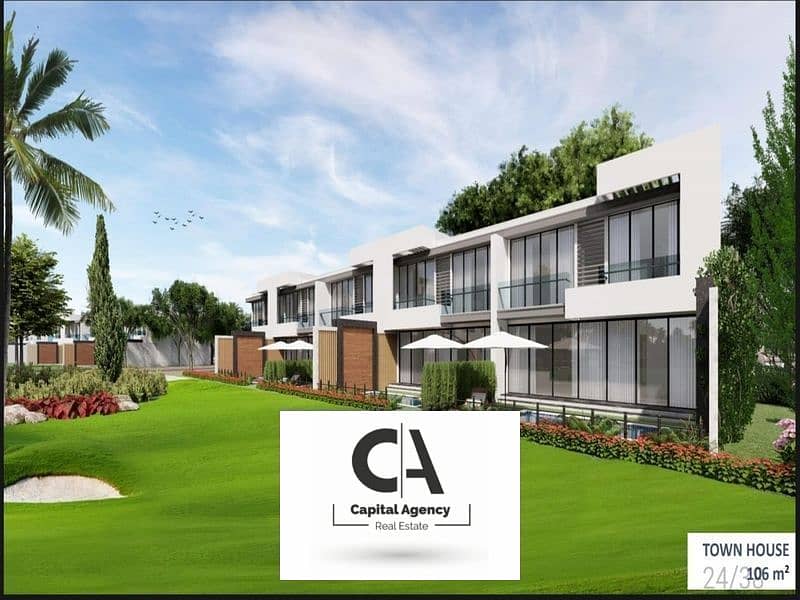 Apartment for sale, ground floor with a garden, directly overlooking the golf course, with a 5% down payment in New Mostakbal City Compound | 30% cash 0