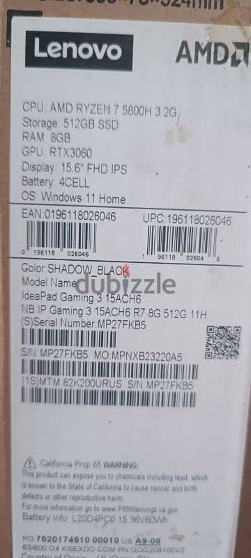 laptop IdeaPad Gaming 3 15ACH6 5