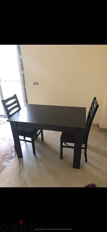 used smart furniture dining table 2 chairs سفرة كاملة  2 كرسي مستعملة