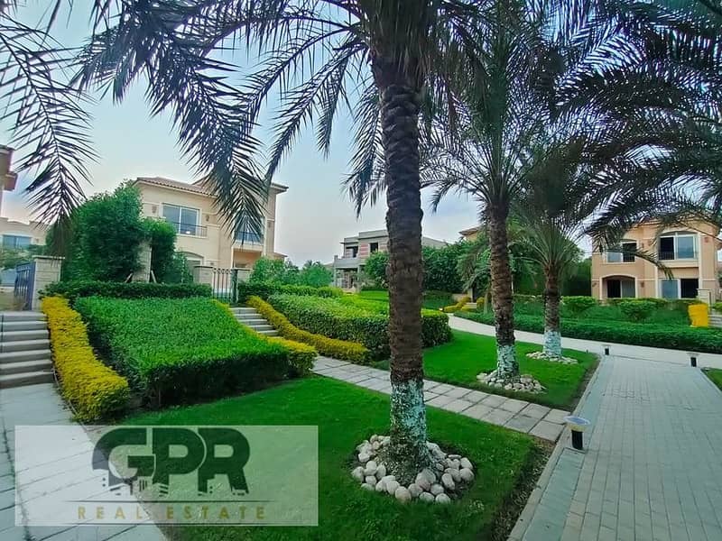 Twin villa for sale in Stone Park Katameya New Cairo 348m with installments 0