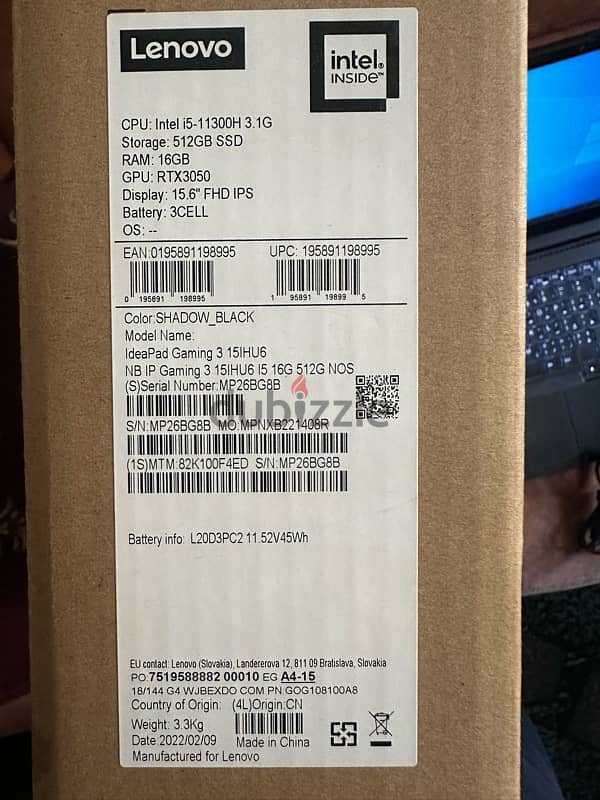 Lenovo ideapad gaming 3 intel i5 RTX3050 with original mouse 4