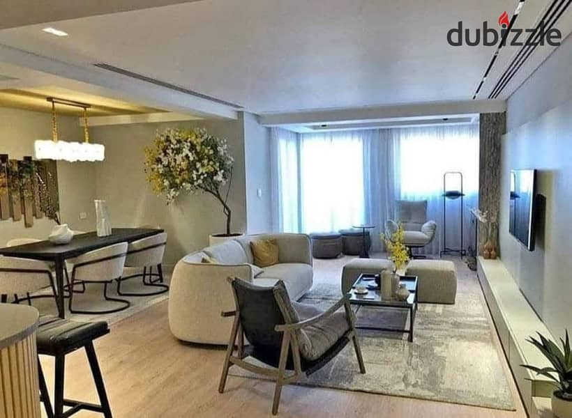 Ground floor apartment with garden for sale, fully finished, in (Hyde Park).  With an area of ​​161 meters + 52 meters garden 0