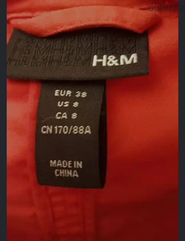 جاكيت h&m أحمر مقاس m 1