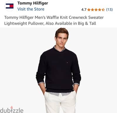 Tommy Hilfiger Men's Waffle Knit Crewneck Pullover,