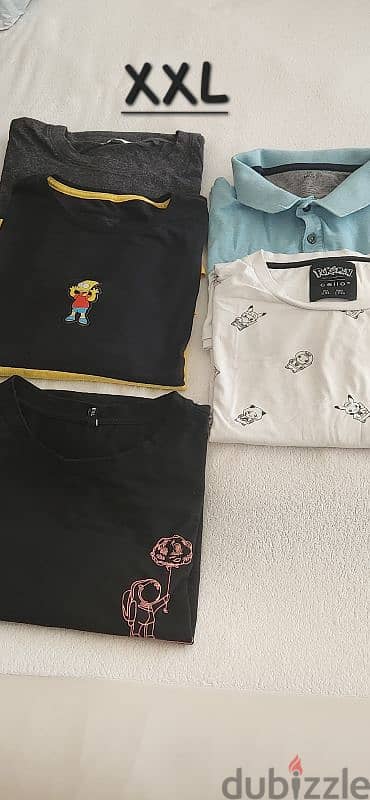 5 Cotton t-shirts XXL