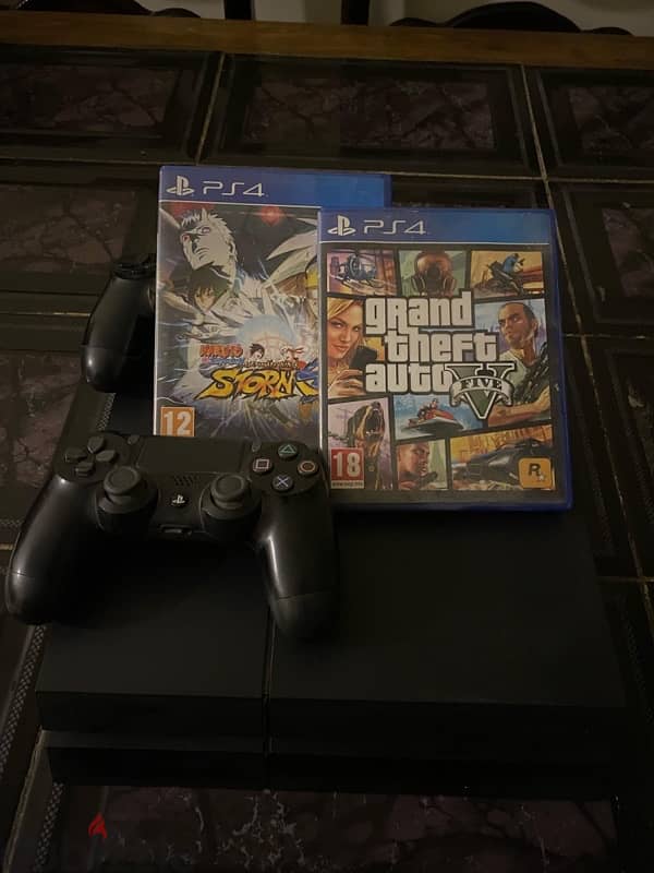 Ps4 fat 1tb + 2 controllers- software 12.02 0