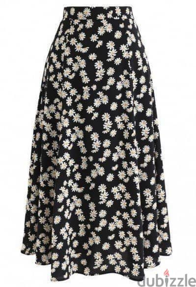 black flower skirt