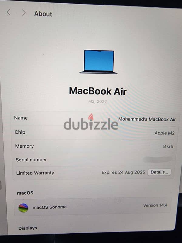 Macbook air m2 8