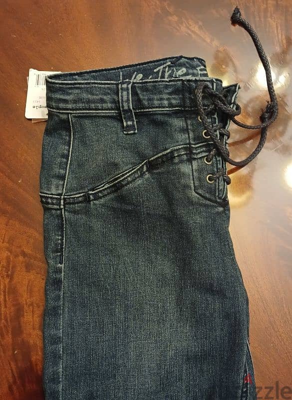 Free People Women's Eva Lace-Up Bootcut Jeans in Baltic Blue Size 26 4