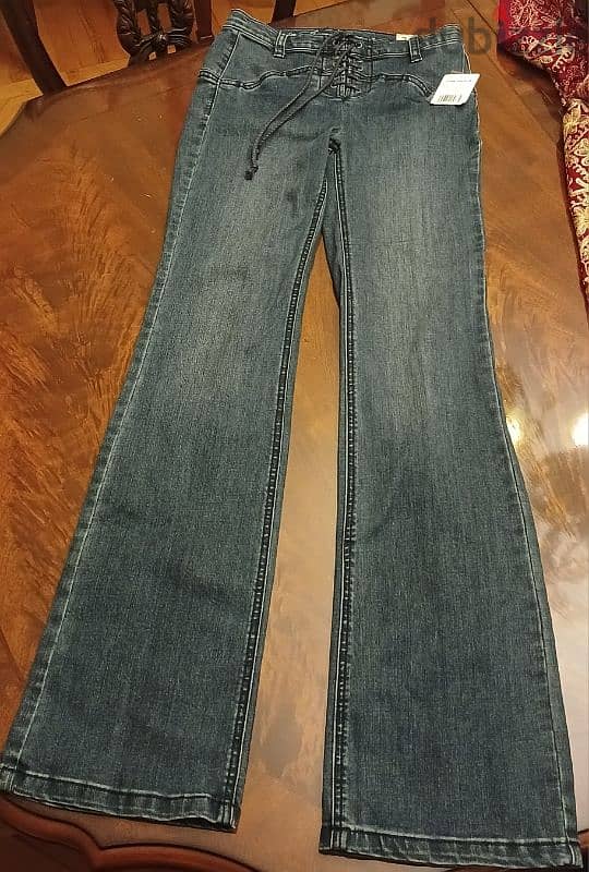 Free People Women's Eva Lace-Up Bootcut Jeans in Baltic Blue Size 26 8