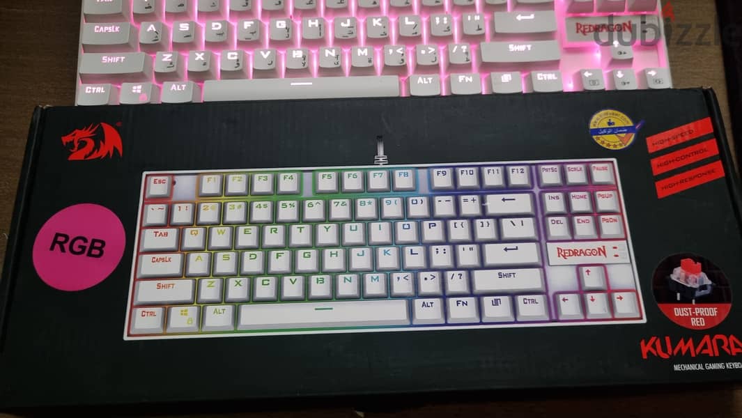 RedDragon K552 White RGB - Red Switch 7