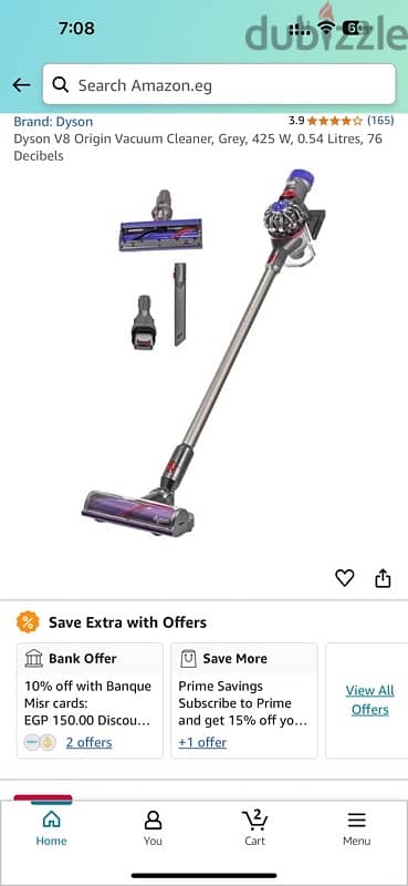 Dyson V8 Vaccum Cleaner جديدة