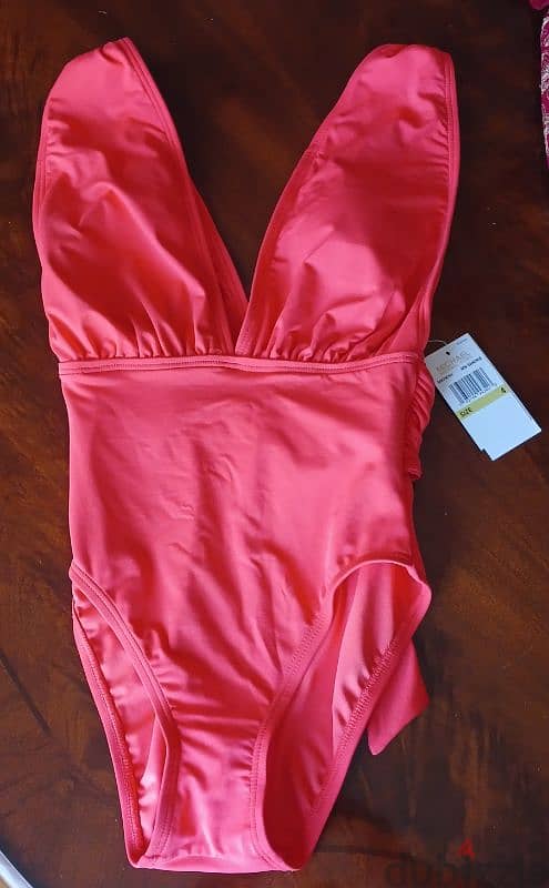 Michael Kors Original Swimsuit Belted One Piece Size 4 NEW 3