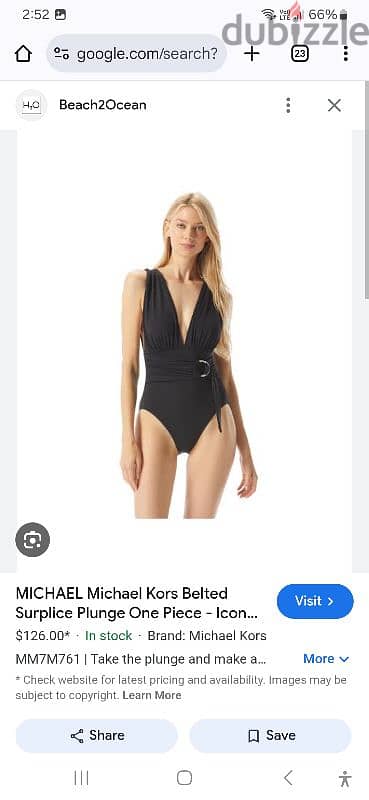 Michael Kors Original Swimsuit Belted One Piece Size 4 NEW 9