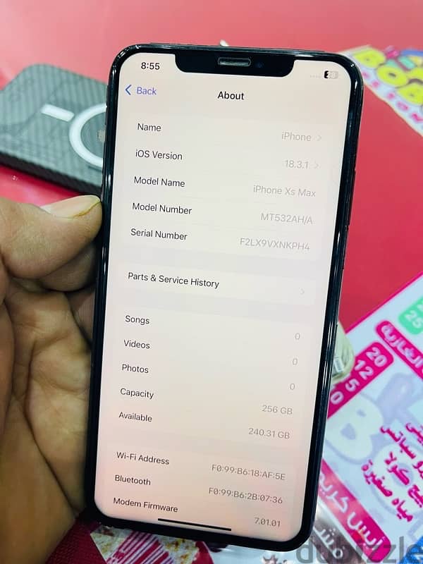 iphone xs max black 265g battery 100 last update 3