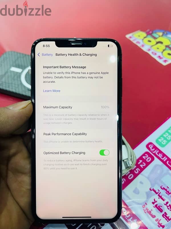 iphone xs max black 265g battery 100 last update 4