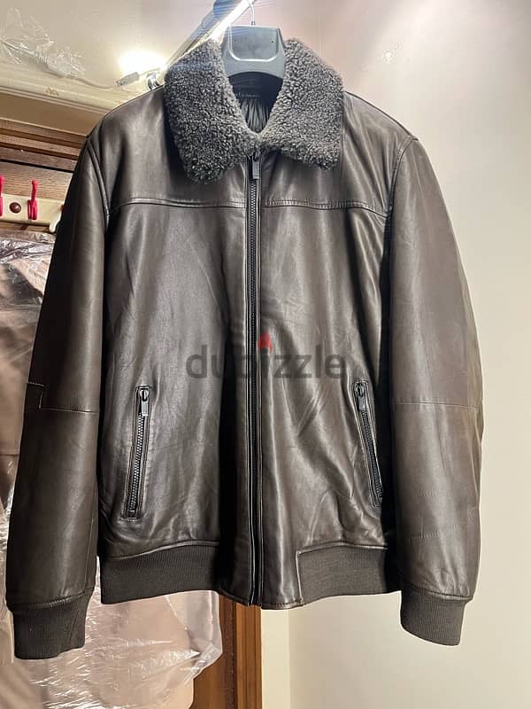 Massimo dutti leather jacket 1