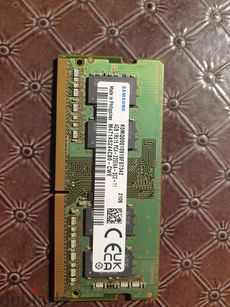 RAM رام لاب توب 4 جيجا DDR4 باص 3200 ماركة سامسونج 0