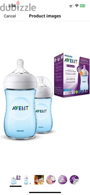 Philips - Avent Natural baby bottle, blue Pack of 2