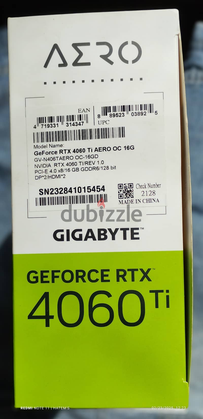 GeForce RTX Gigabyte Aero 4060 Ti OC 16 GB 3x windforce GDDR6 PCI-E 4 2