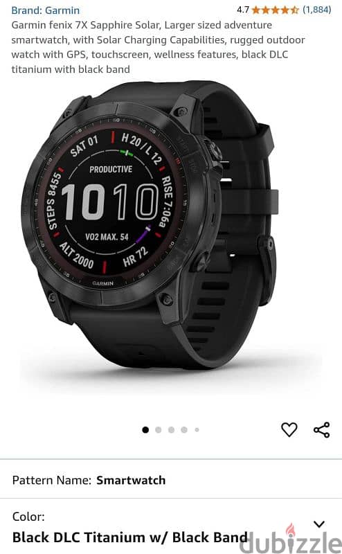 Garmin Fenix 7x Sapphire Solar 1