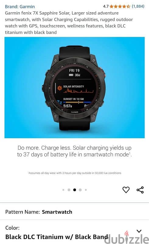 Garmin Fenix 7x Sapphire Solar 2