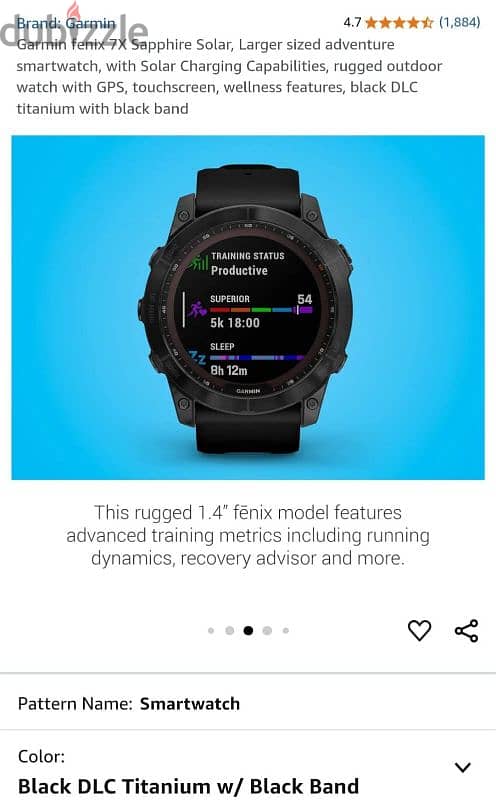 Garmin Fenix 7x Sapphire Solar 4