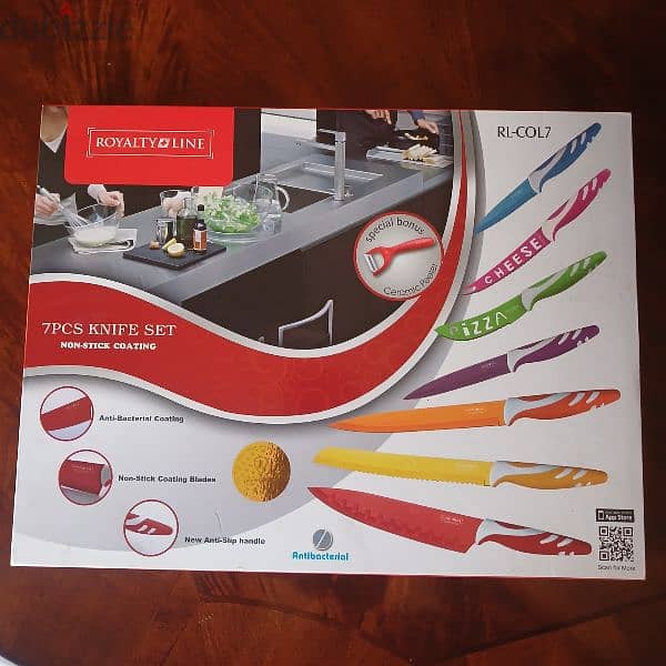 Royalty Line Switzerland 7 Pieces Non-Stick Coating Knife Set 1