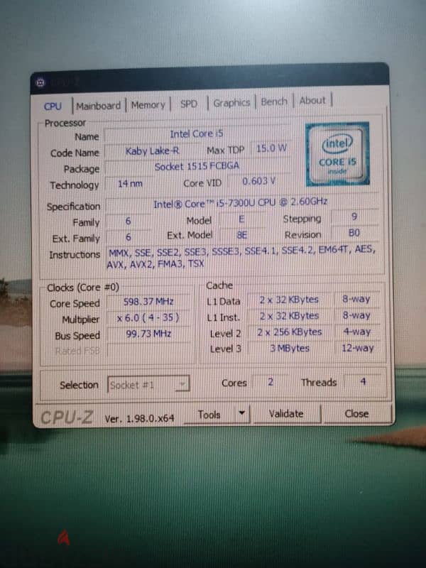 لابتوب ديل Core i5 Gen7 + ram8 6