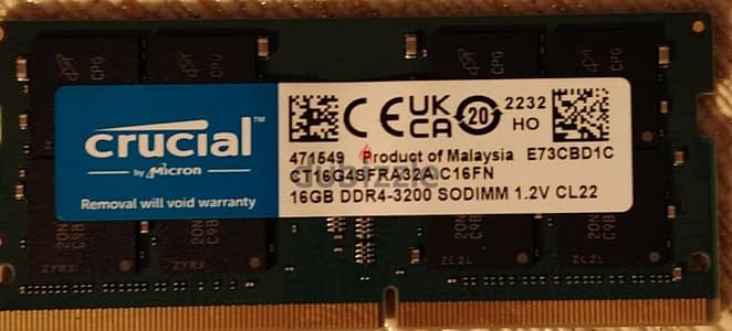 Crucial 16 GB 3200 laptop RAM