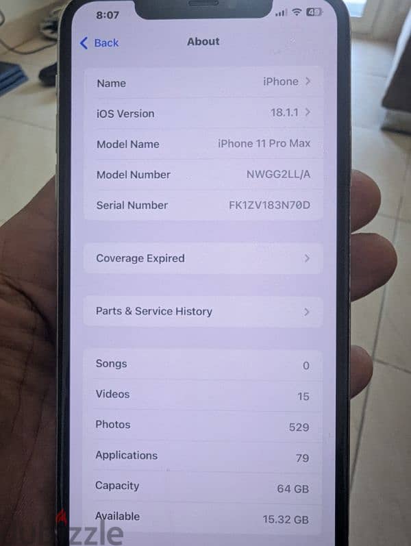 iPhone 11 pro max 64 gigabytes battery health 80% 6